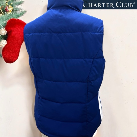 058 Charter Club | NWOT Quilted Zip-Front Puffer Vest - Cobalt Blue (Size S/M) - Picture 3 of 11